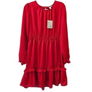 NWT Women Knox Rose Long Sleeve dress Red Size M